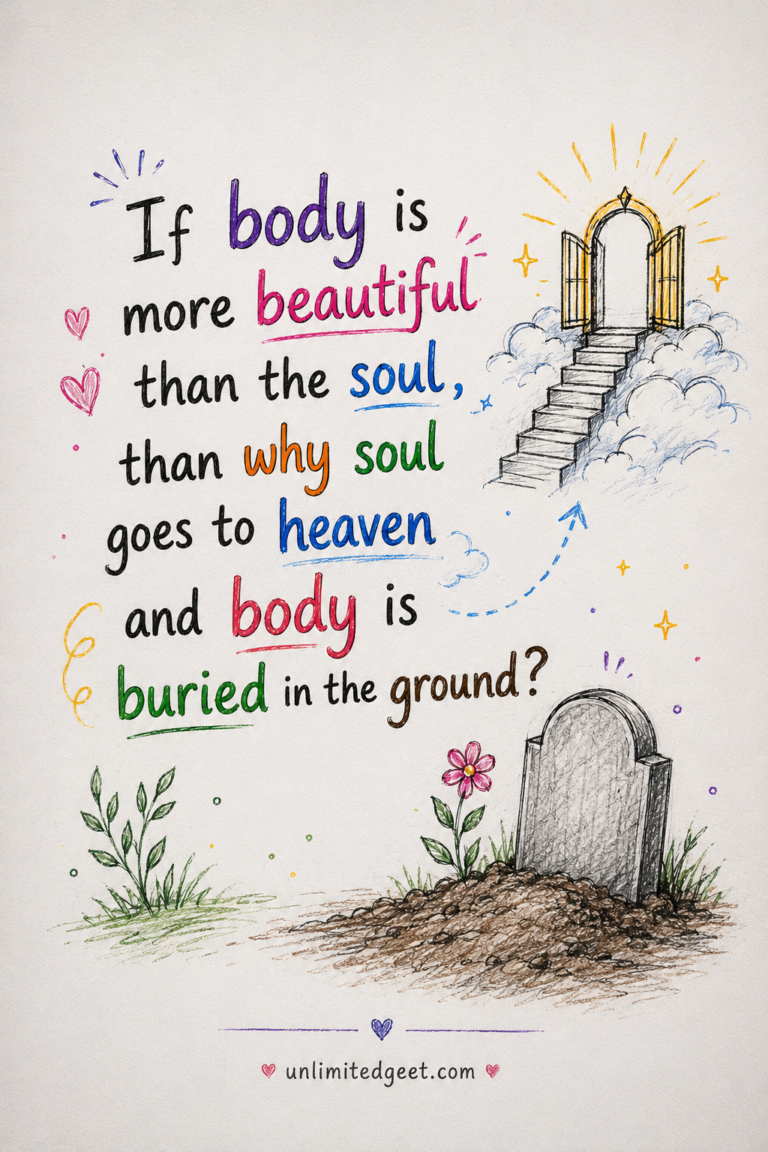 If body is more beautiful, The truth about soul and body